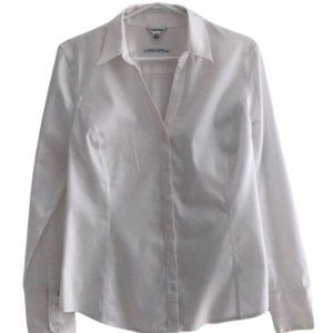 Calvin Klein Women's Essential Fit cotton/spandex white blouse. Size Large